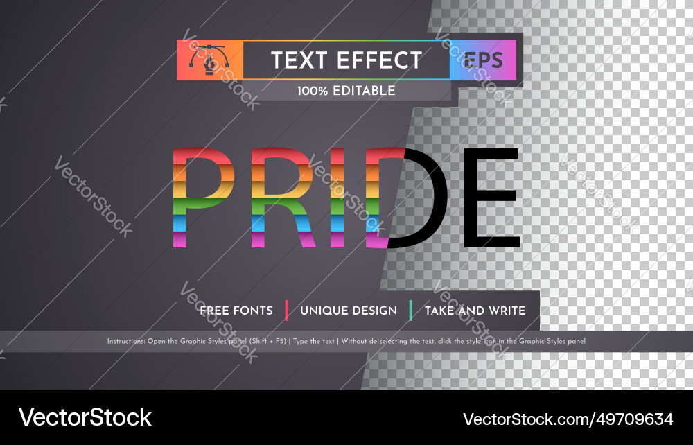 Pride Font Style - Editable Text Effect vector image