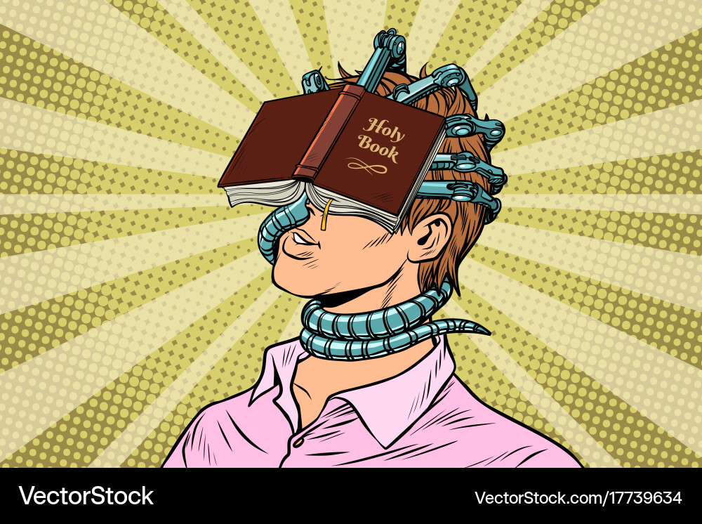 Religious fanatic man Royalty Free Vector Image