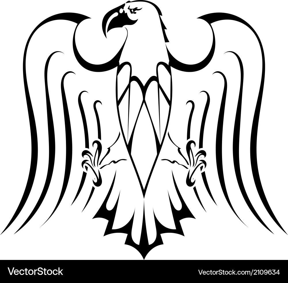 Silhouette of eagle tattoo vector image