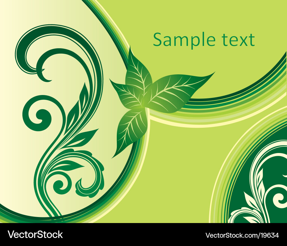 Swirling Botanical Abstract Background Vector Image