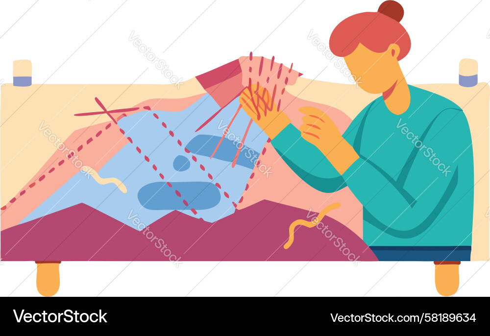 Textile Weaver Creating Tapestry Vector Image