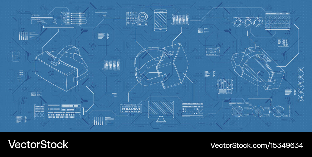 Virtual Reality Head-Up Display Interface vector image