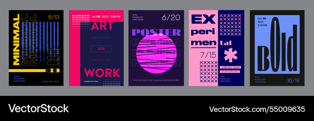 Abstract cover typography template posters Abstract cover typography template posters vector image