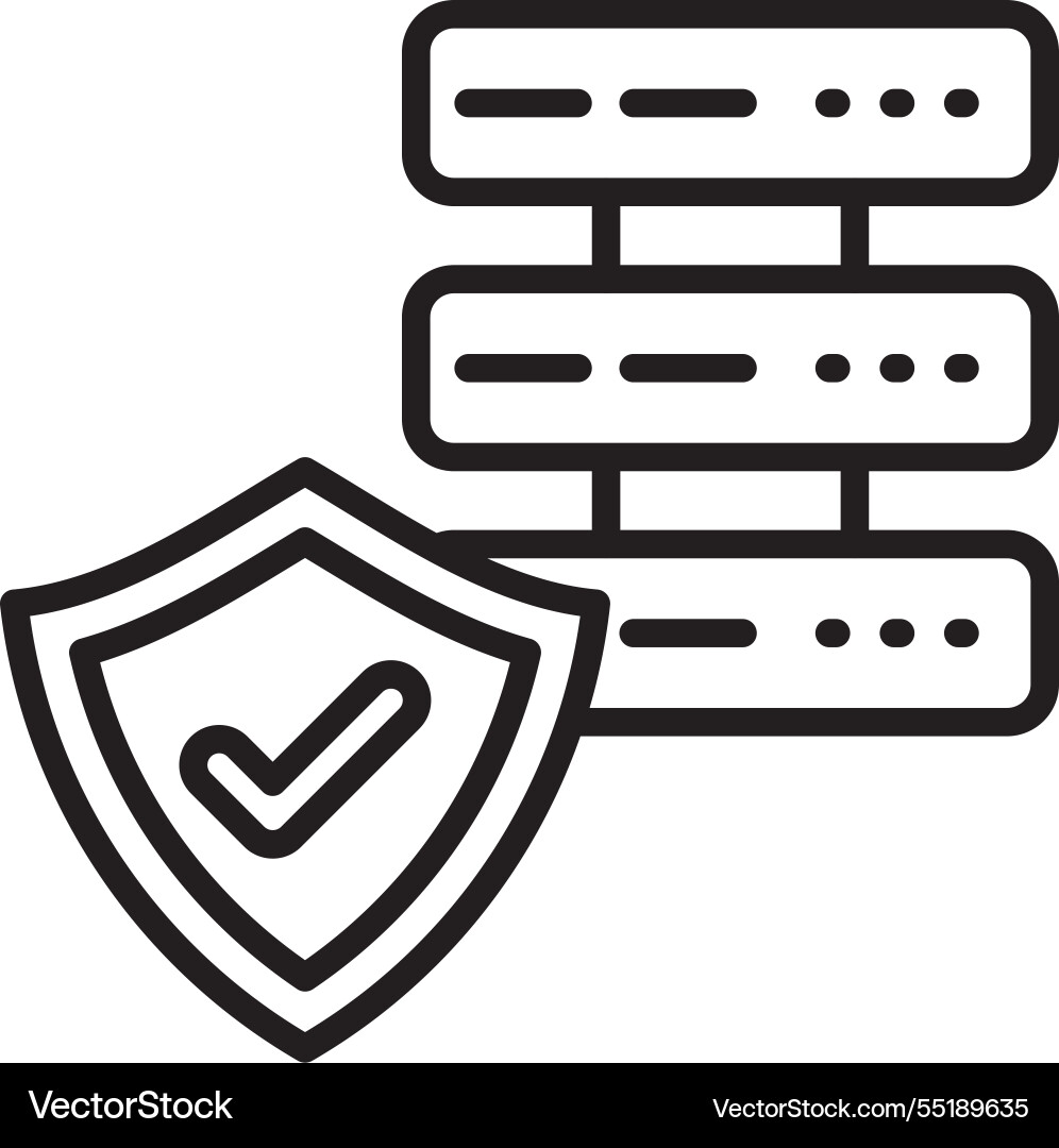 Database security line icon design vector image