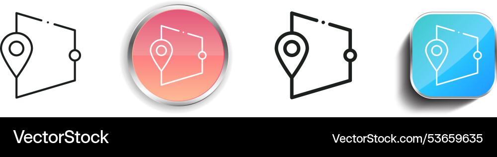 Distance icon thin linear regular and button vector image