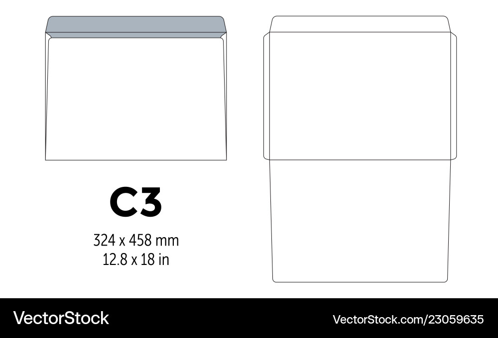 Envelope c3 template for a4 a5 paper with cut Envelope c3 template for a4 a5 paper with cut vector image