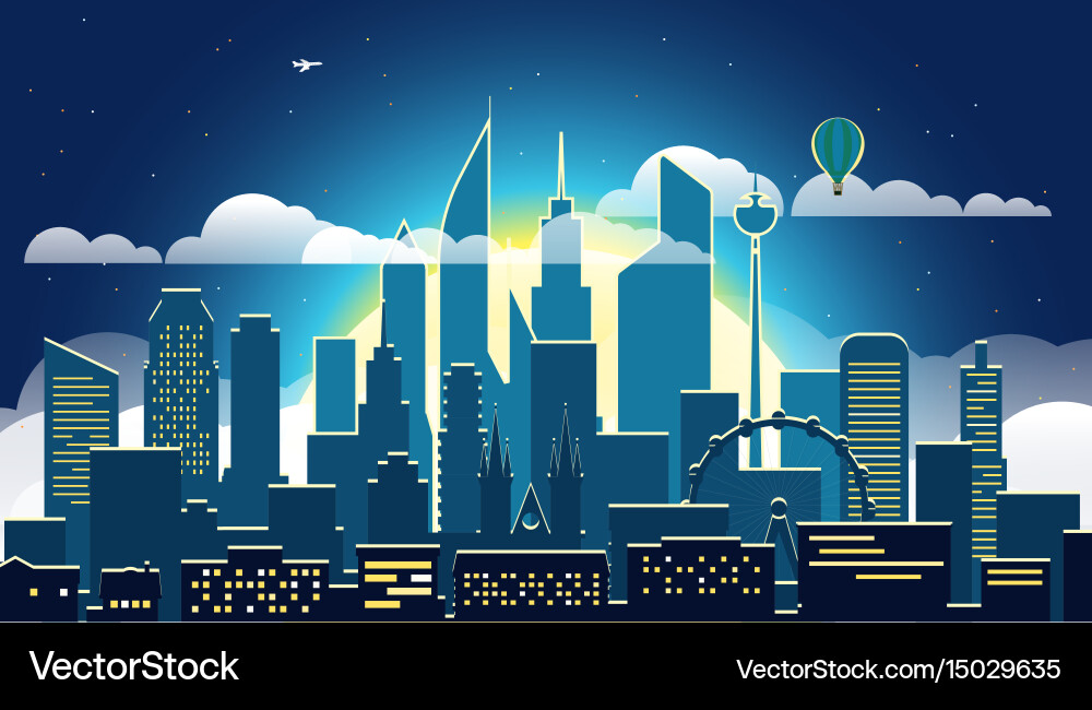 Evening City Skyline Vector Image