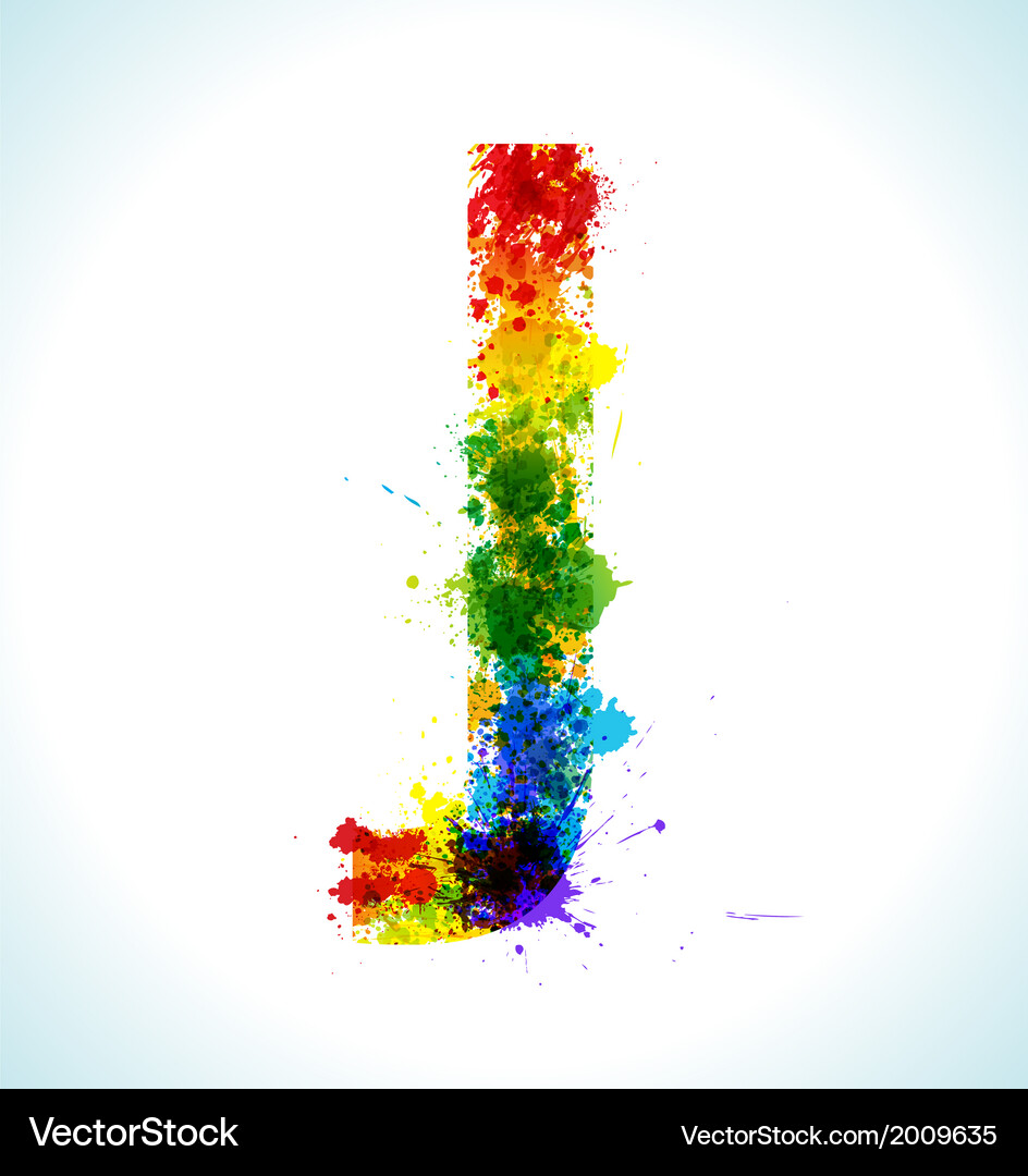 Gradient splashes font letter j Vector Image
