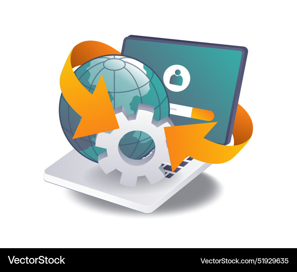 Personal accounts in computer technology Personal accounts in computer technology vector image