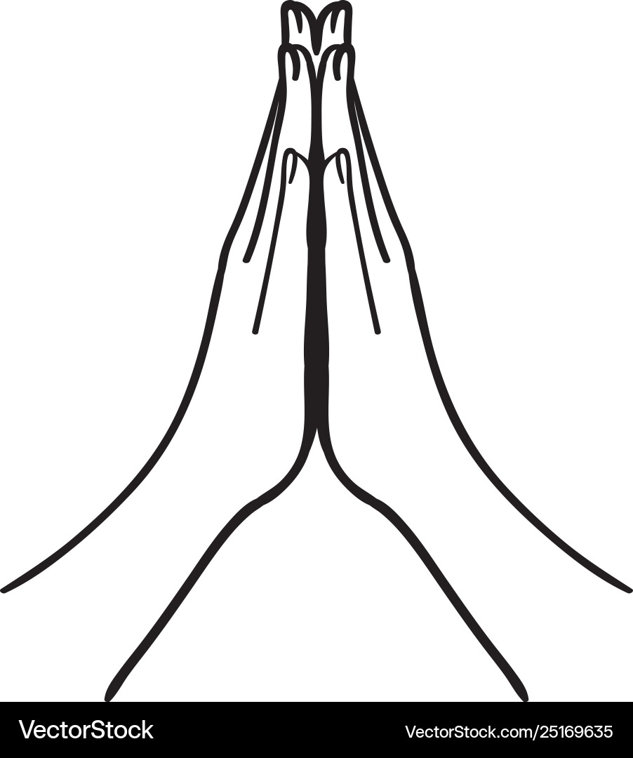 Praying hands Royalty Free Vector Image - VectorStock