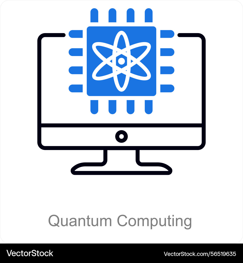 Quantum computing and technology icon concept Vector Image