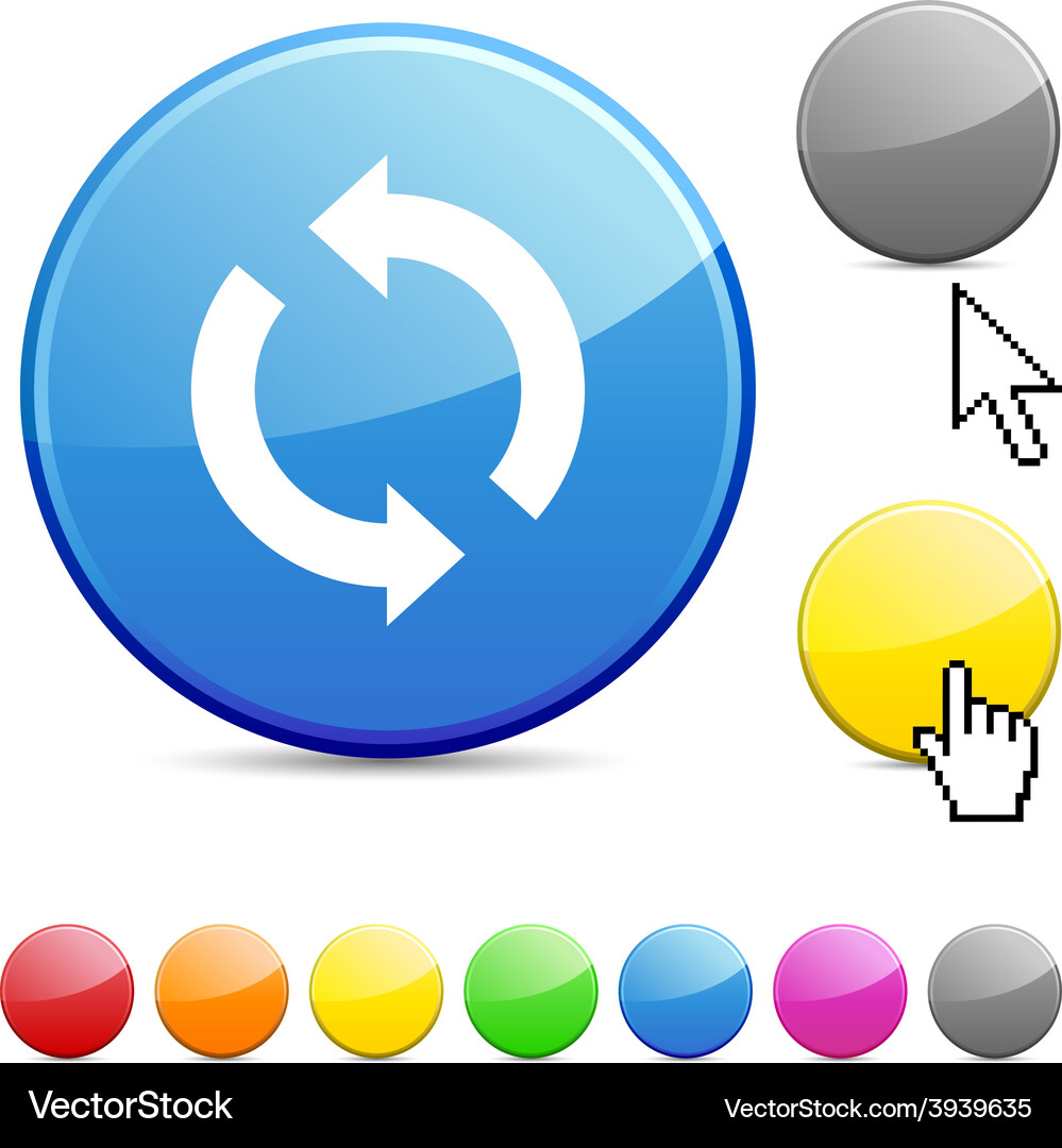 Refresh glossy button Vector Image