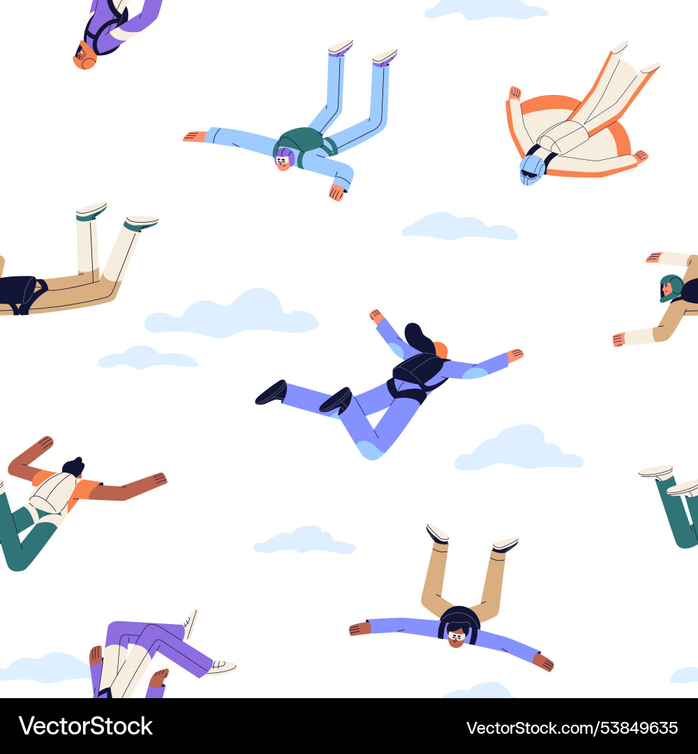 Repeatable pattern of free falling flight Vector Image