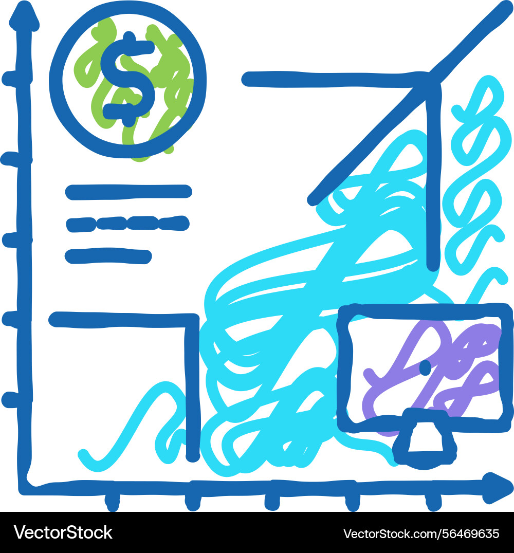Working time with computer icon doodle Working time with computer icon doodle vector image