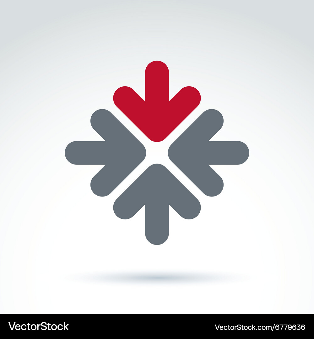 Abstract emblem with multidirectional arrows Vector Image