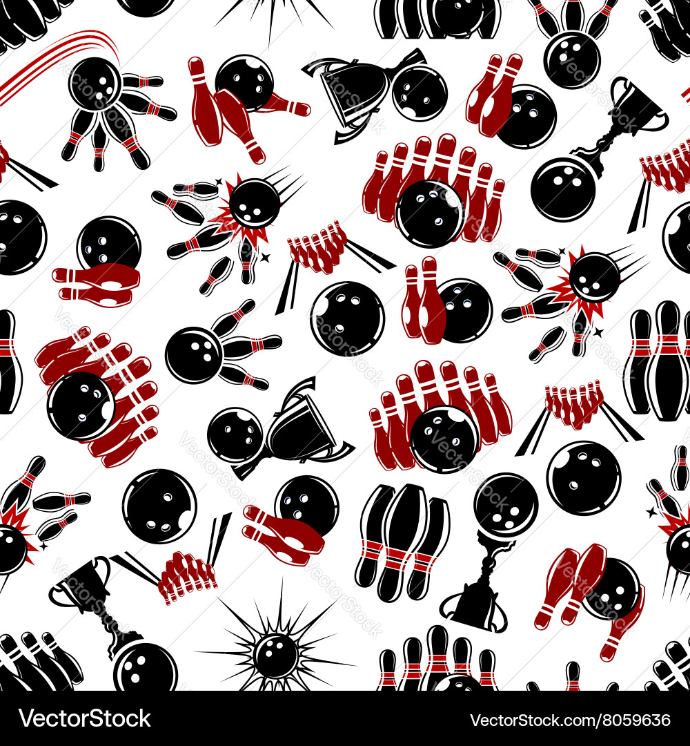 Bowling Pattern with Explosions vector image