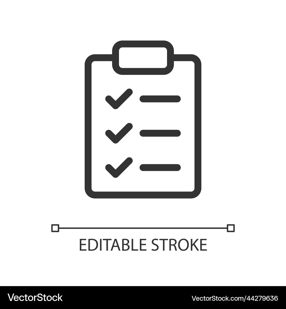 Checklist Pixel Icon - Linear Style vector image