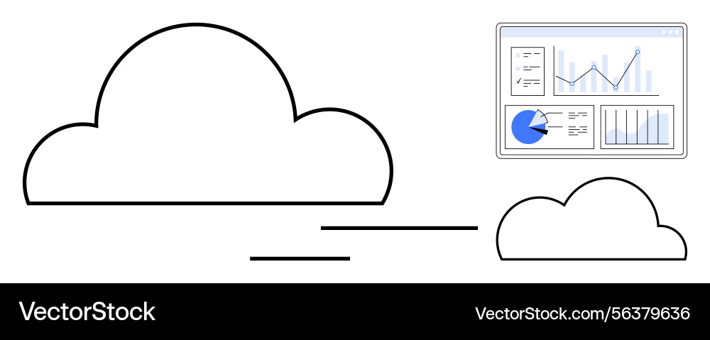 Cloud data storage and analytics dashboard Vector Image