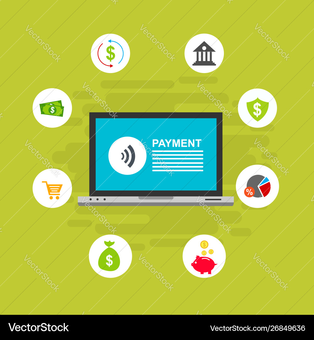 Concept online and mobile payments for web page Concept online and mobile payments for web page vector image