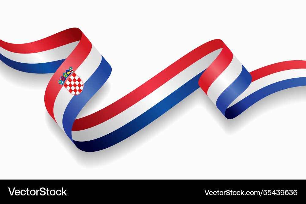 Croatian Flag Abstract Wave Vector Image