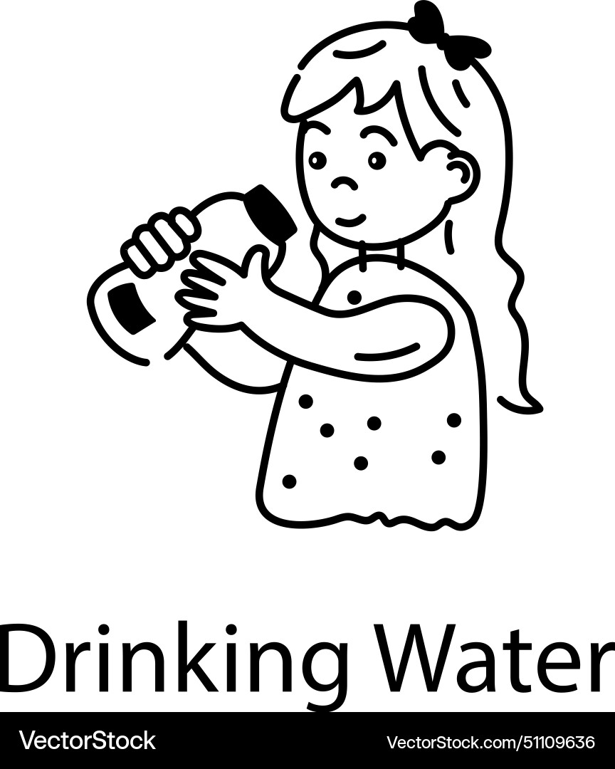 Drinking water Royalty Free Vector Image - VectorStock