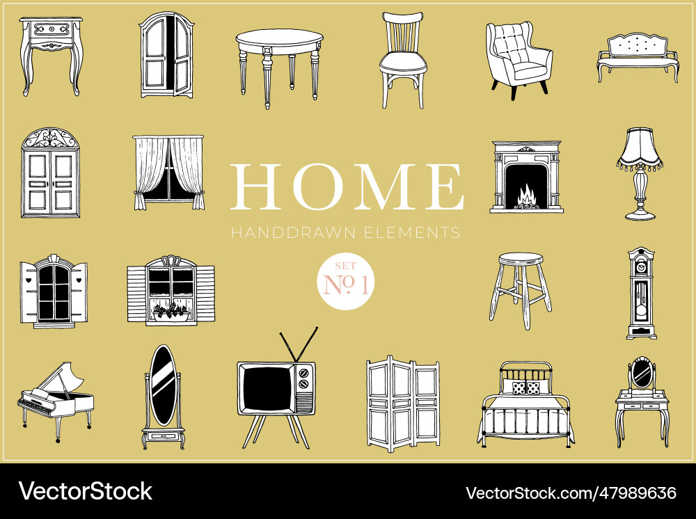 Home Designelemente Home Designelemente vektorbild