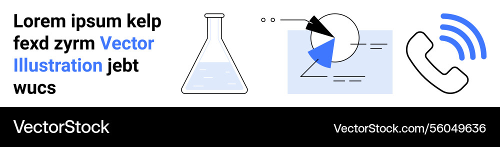 Laboratory flask data chart and communication vector image