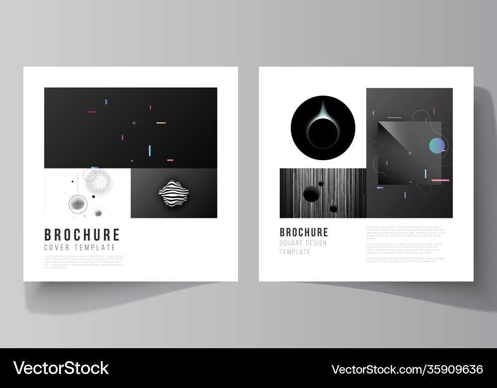 Layout two square format covers design Layout two square format covers design vector image