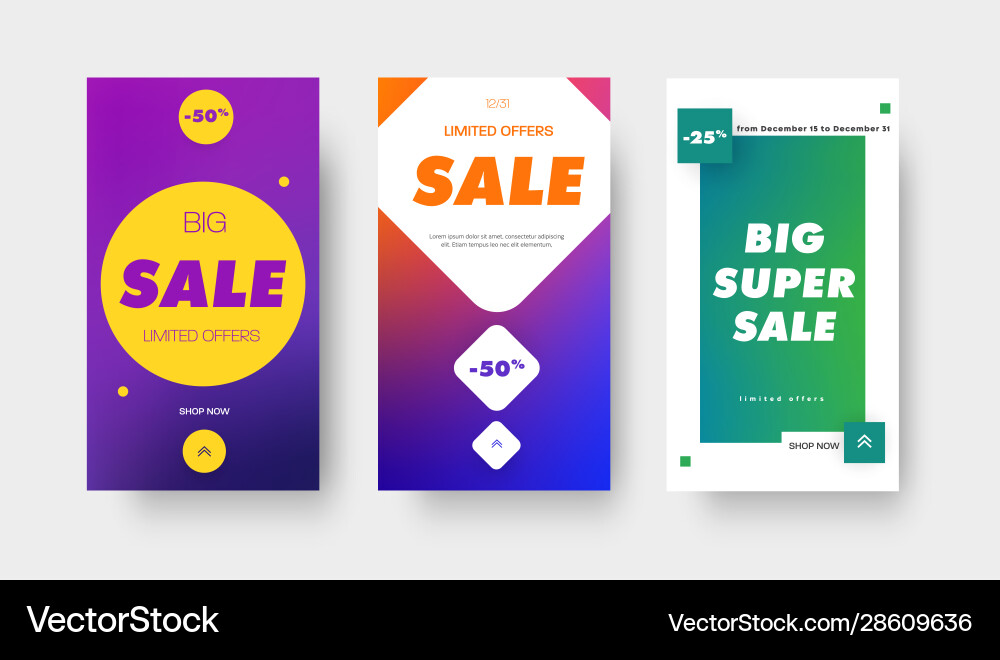 Set color gradient banners with square circle Set color gradient banners with square circle vector image