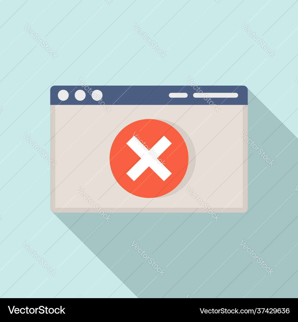 Web page access denied icon flat style Web page access denied icon flat style vector image