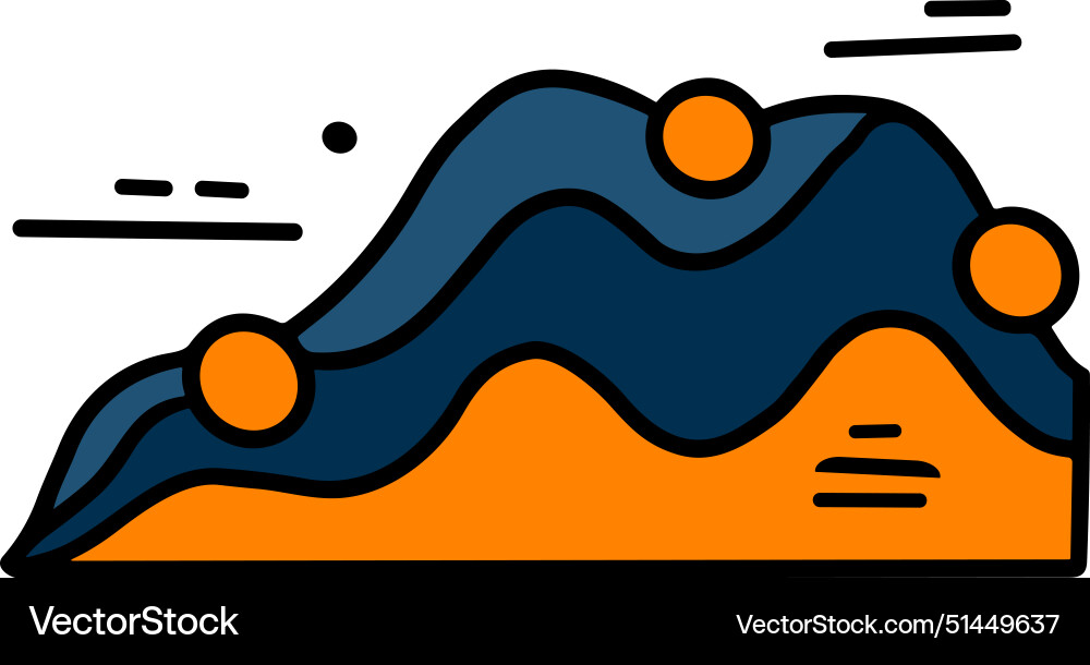 A graph with line going up and box A graph with line going up and box Vector Image