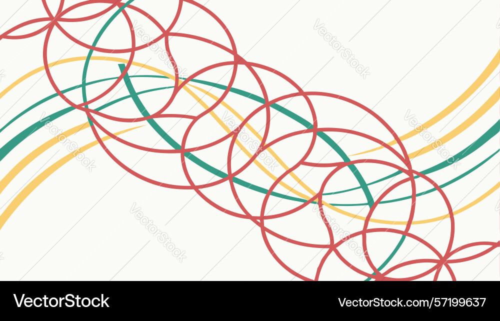 Abstract intertwined circular lines pattern vector image