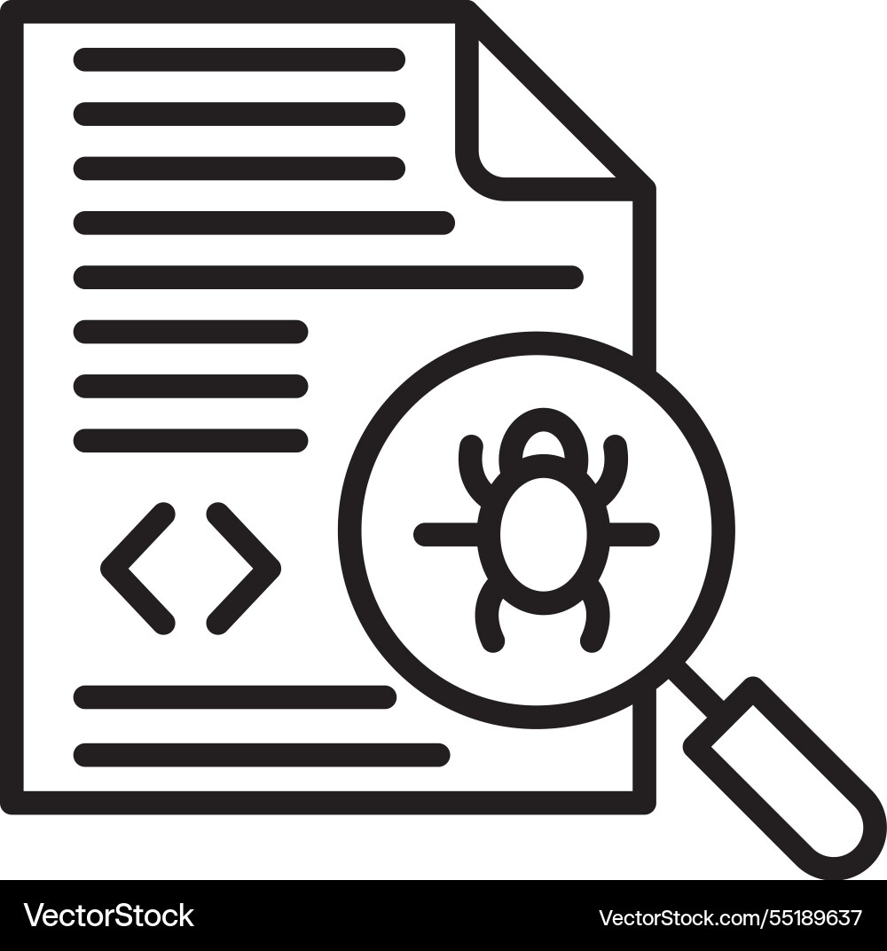 Debugging line icon design vector image