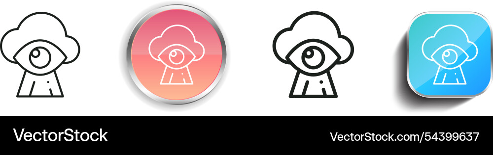 God icon thin linear regular and button style vector image