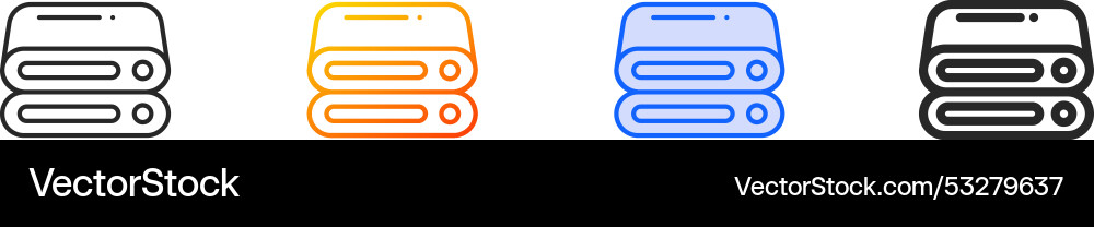 Harddisk iconthin linear gradient blue stroke Vector Image