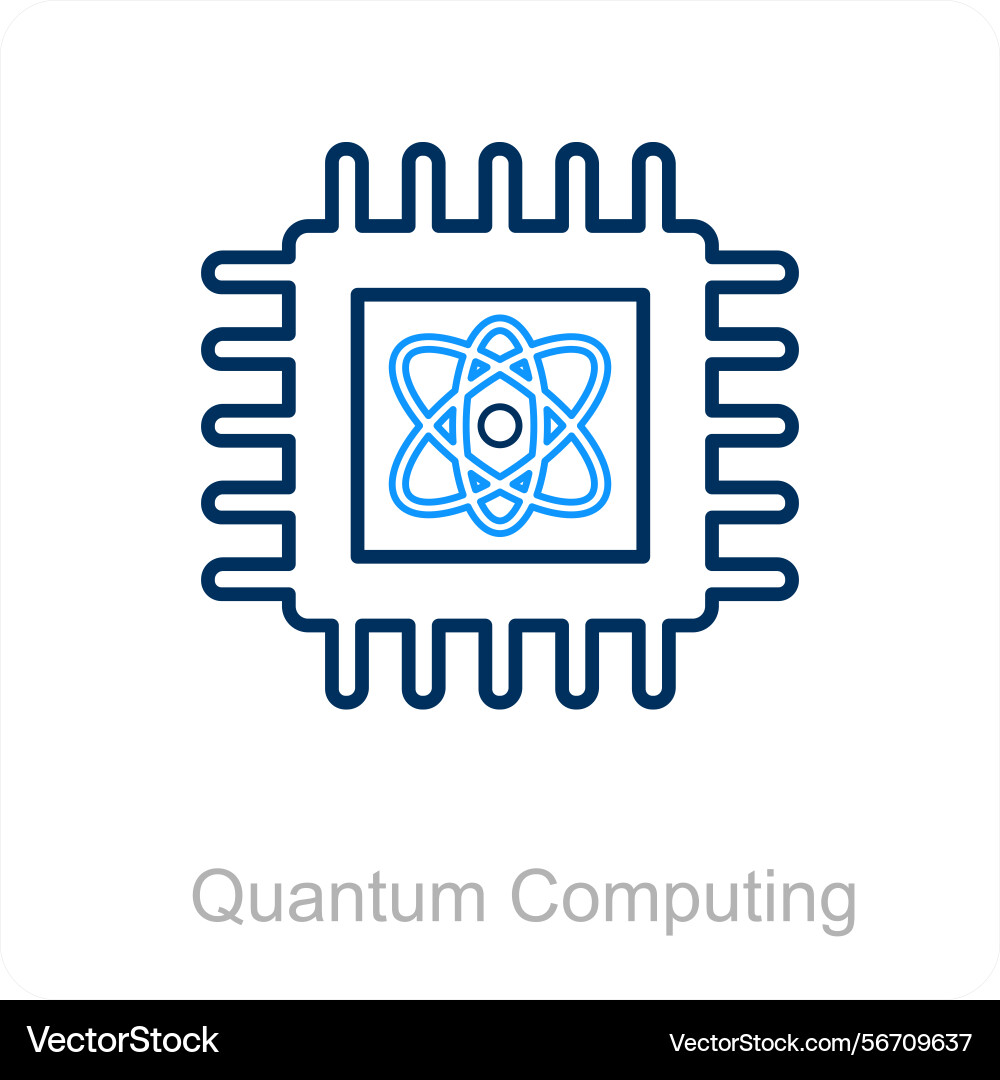 Quantum computing icon concept vector image