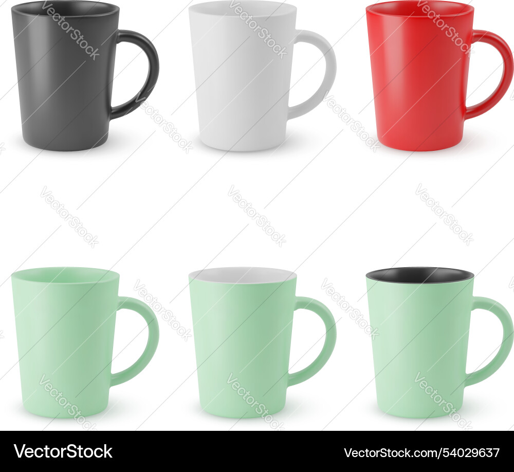 Set of empty cups Set of empty cups vector image