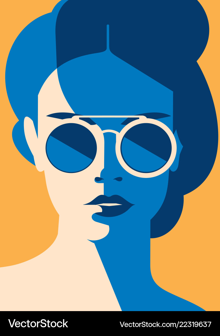 Stylish Model Portrait with Sunglasses vector image