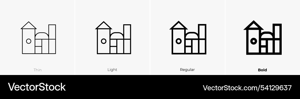 Toy blocks icon thin light regular and bold style Vector Image