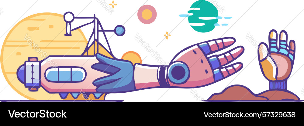 Advanced robotic arm with multi-purpose tools vector image