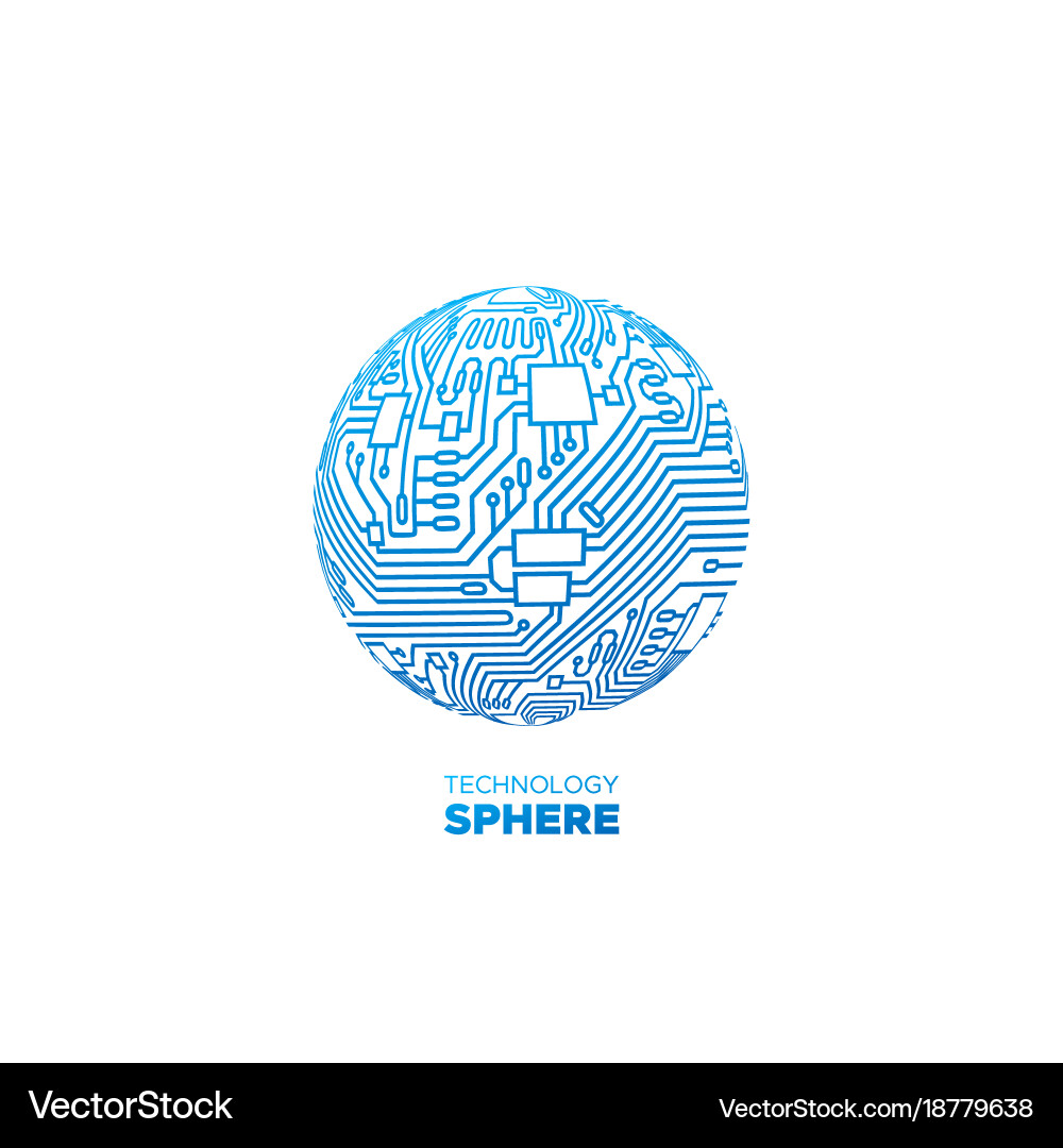 Circuit Board Microchip Shape vector image