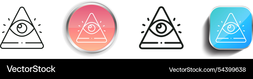 God icon thin linear regular and button style vector image