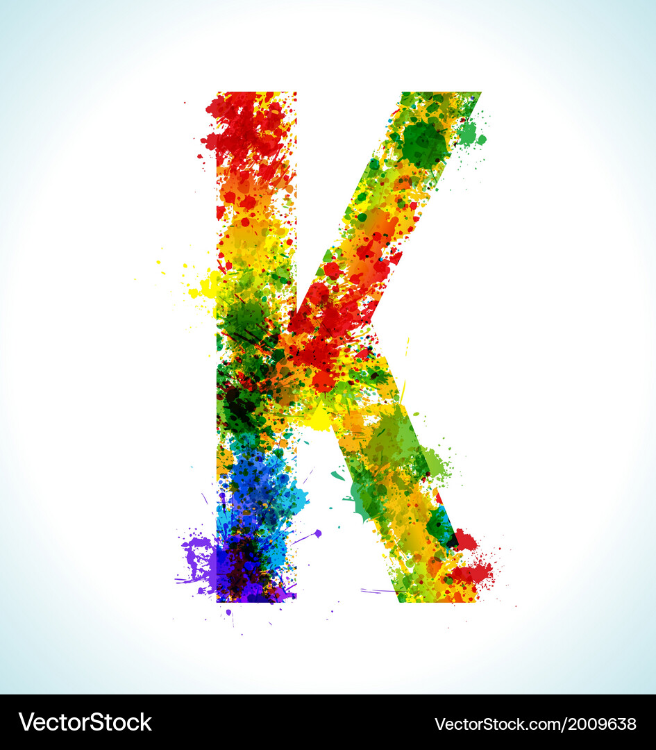 Gradient splashes font Vector Image
