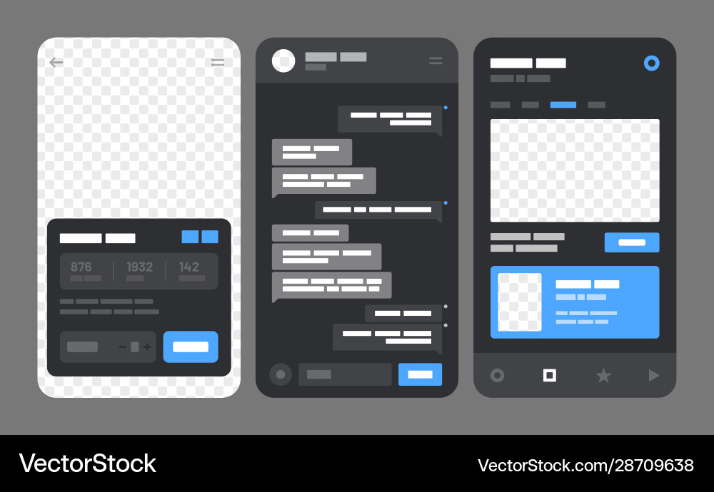 Mobile app concept flowchart with ui elements vector image