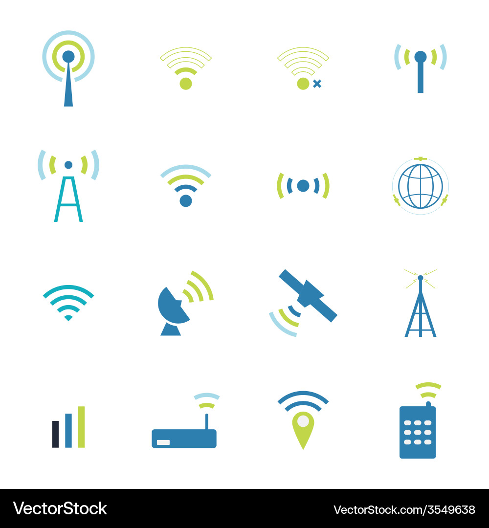 Set different wireless and wifi icons Vector Image