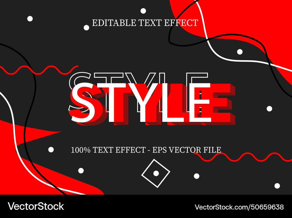Style text effect Style text effect vector image