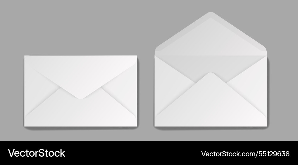 White envelopes in different positions realistic Vector Image