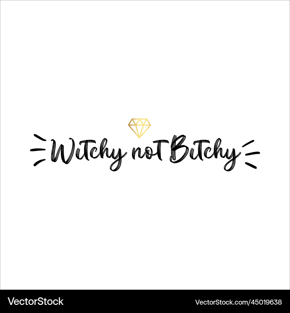 Witchy Vibes - Black Ink Script vector image