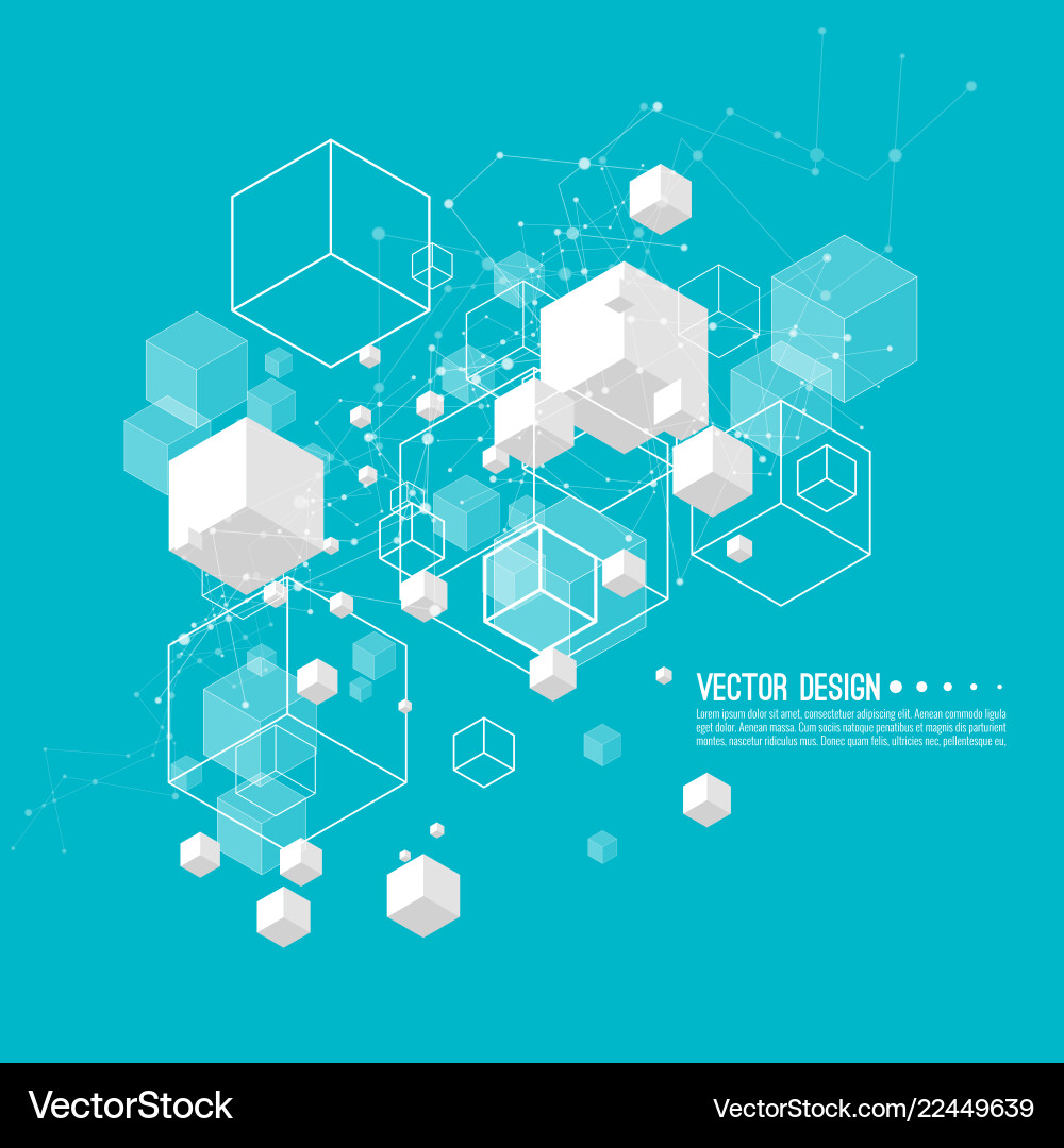 Abstract background with transparent cubes Abstract background with transparent cubes vector image