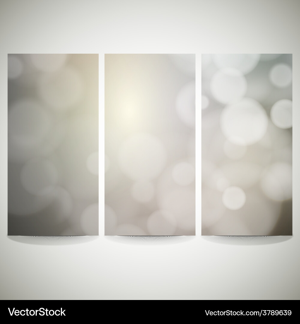Blurry backgrounds set with bokeh effect abstract vector image